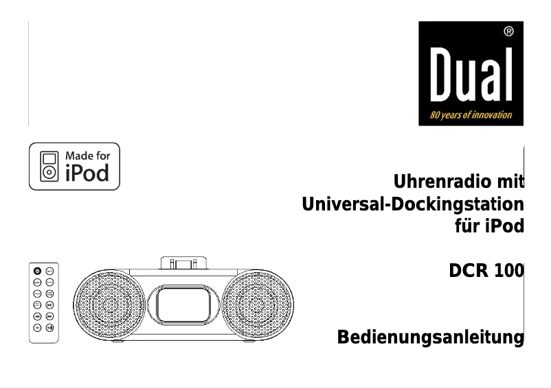 Image de la première page du manuel de l'appareil DCR 100