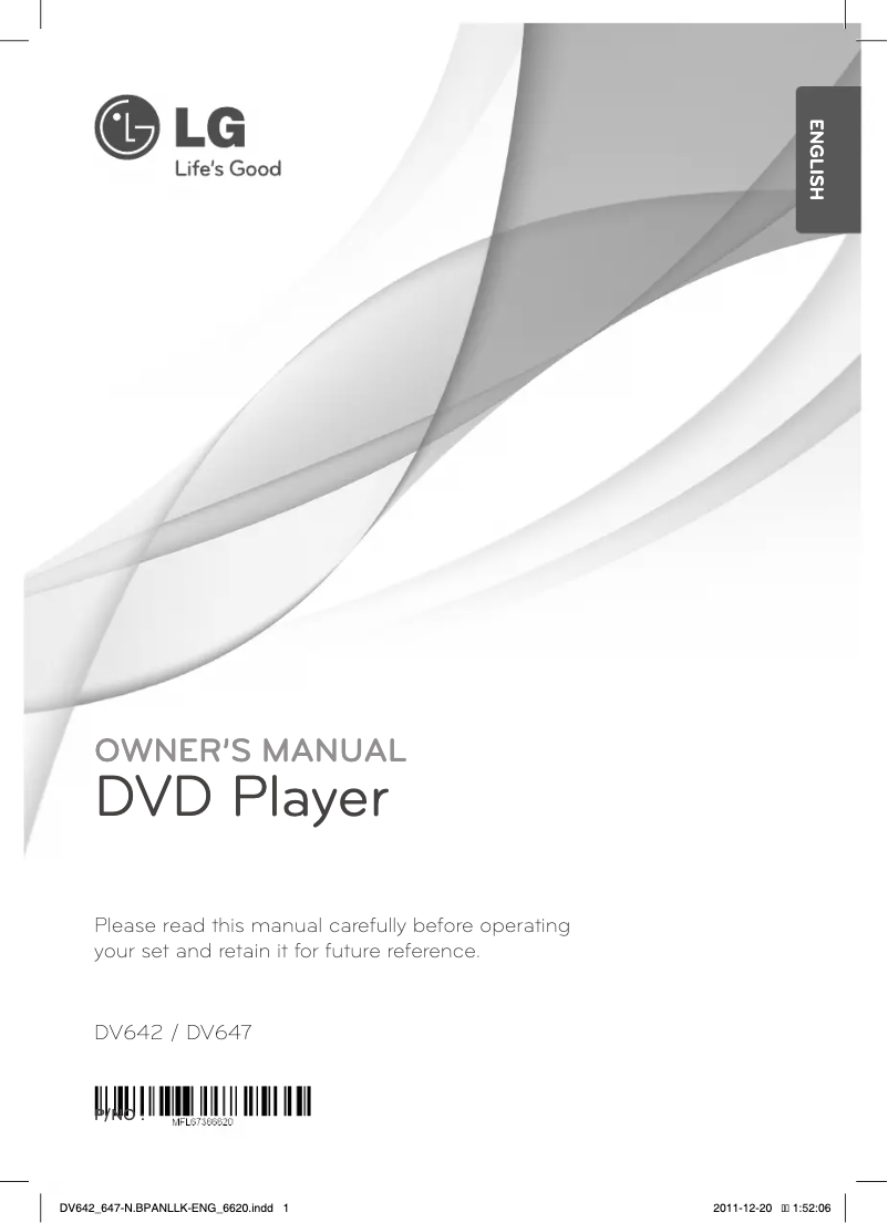 First page image of the manual for DV647