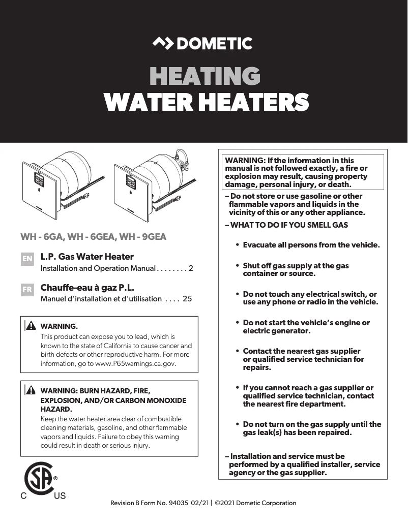 Imagen de la primera página del manual del dispositivo WH-6GA