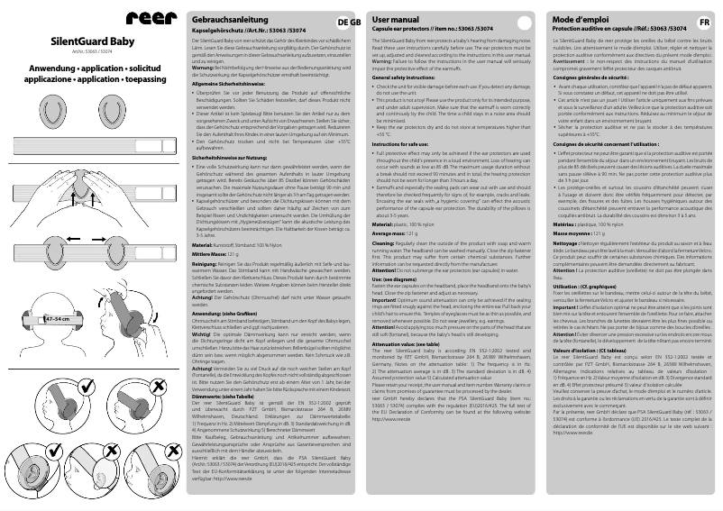 Image de la première page du manuel de l'appareil SilentGuard Baby 53074