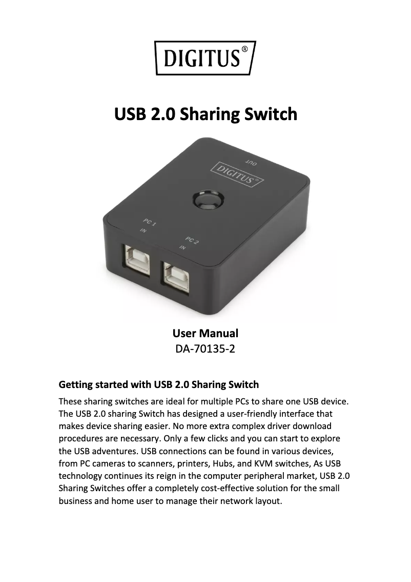 Page 1 de la notice Manuel utilisateur ASSMANN Electronic DA-70135-2