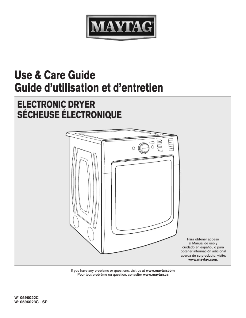 Page n°1 - Manuel utilisateur Maytag MED8100DC Maxima