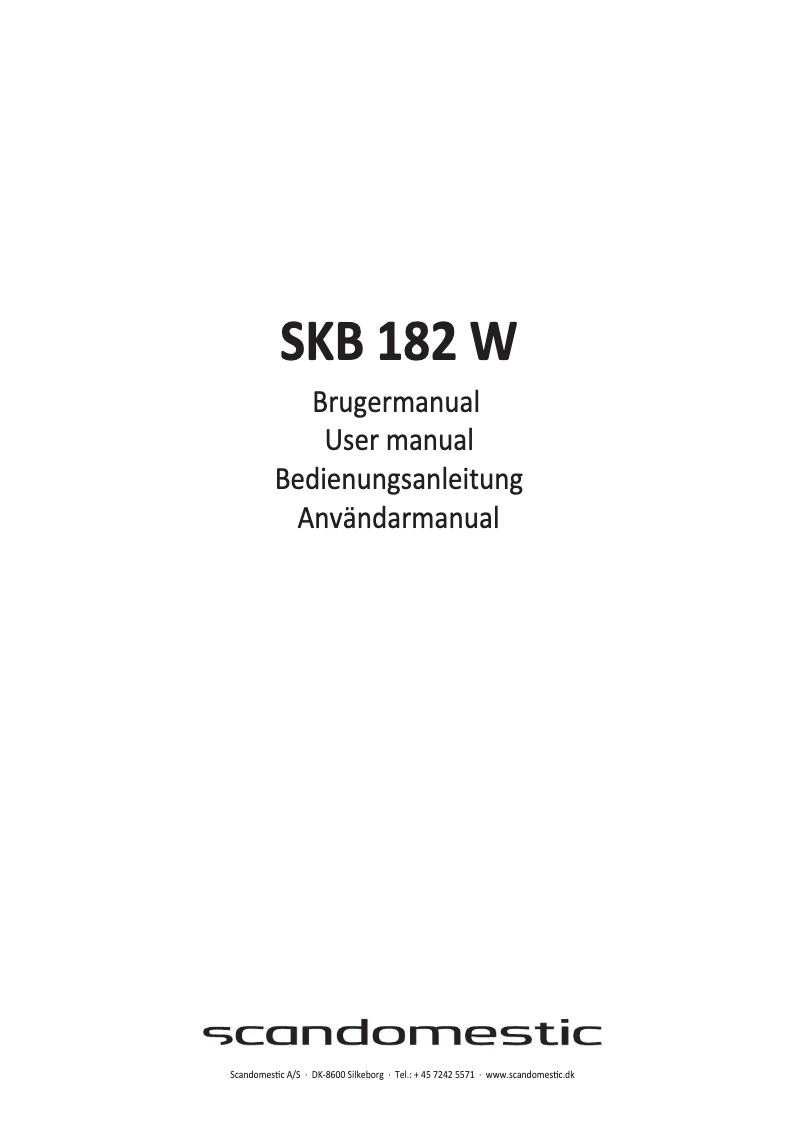 Page n°1 - Manuel utilisateur Scandomestic SKB 182 W