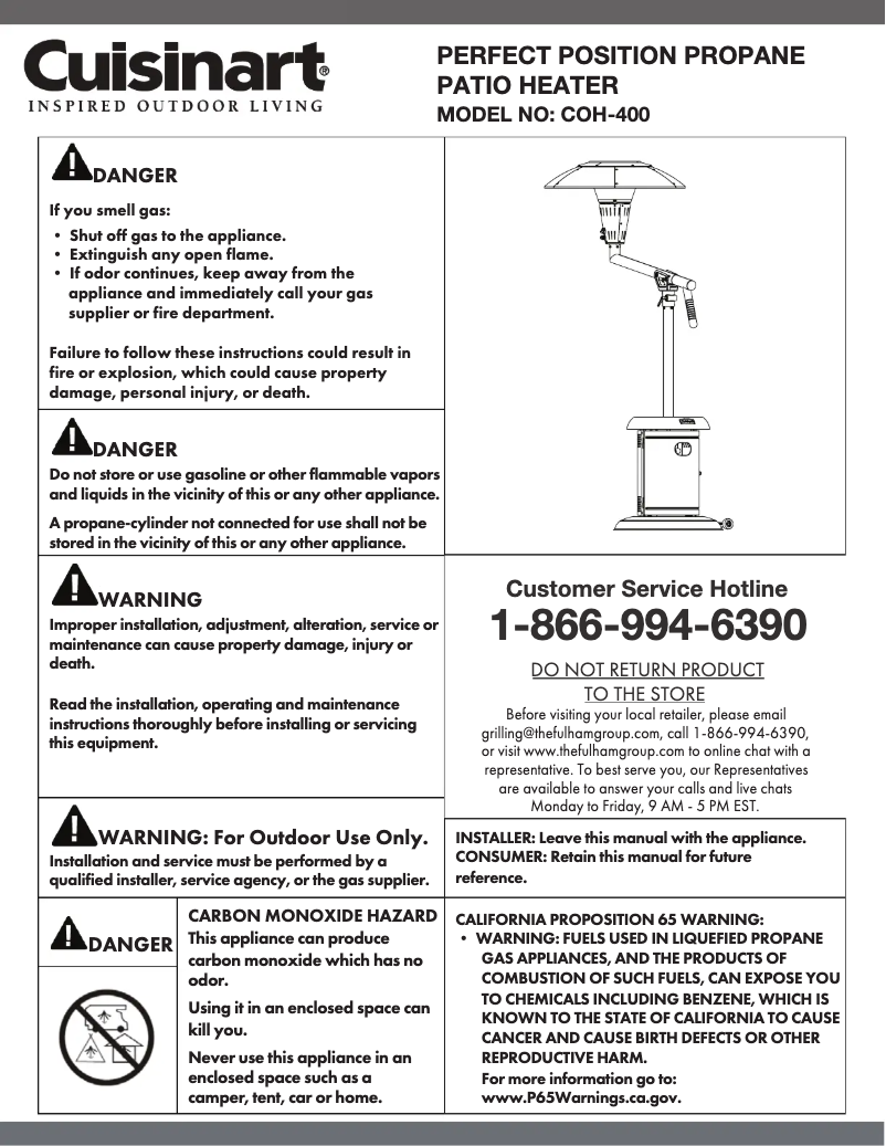 Page 1 de la notice Manuel utilisateur Cuisinart Perfect Position COH-400