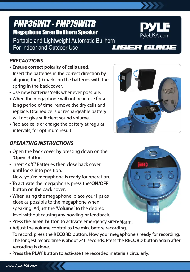 Página 1 del manual Manual de usuario Pyle PMP36WLT