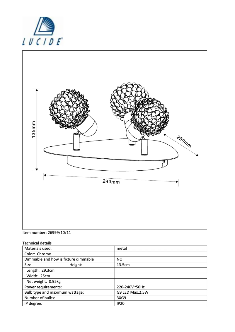 Page n°1 - Manuel utilisateur Lucide Kyra-LED