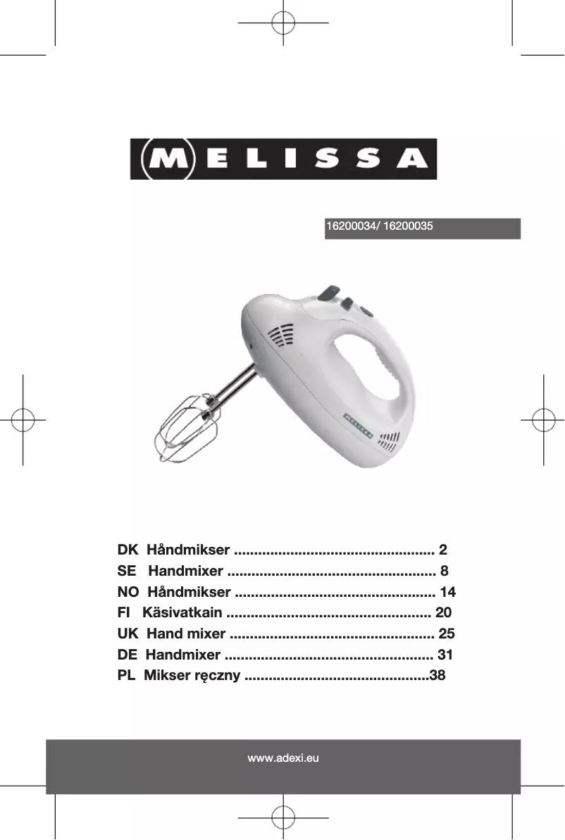 Imagen de la primera página del manual del dispositivo 16200035