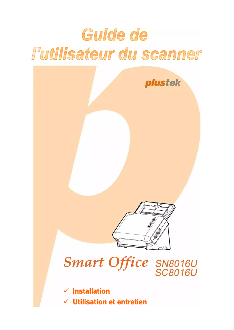 Page 1 de la notice Mode d'emploi Plustek SmartOffice SC8016U