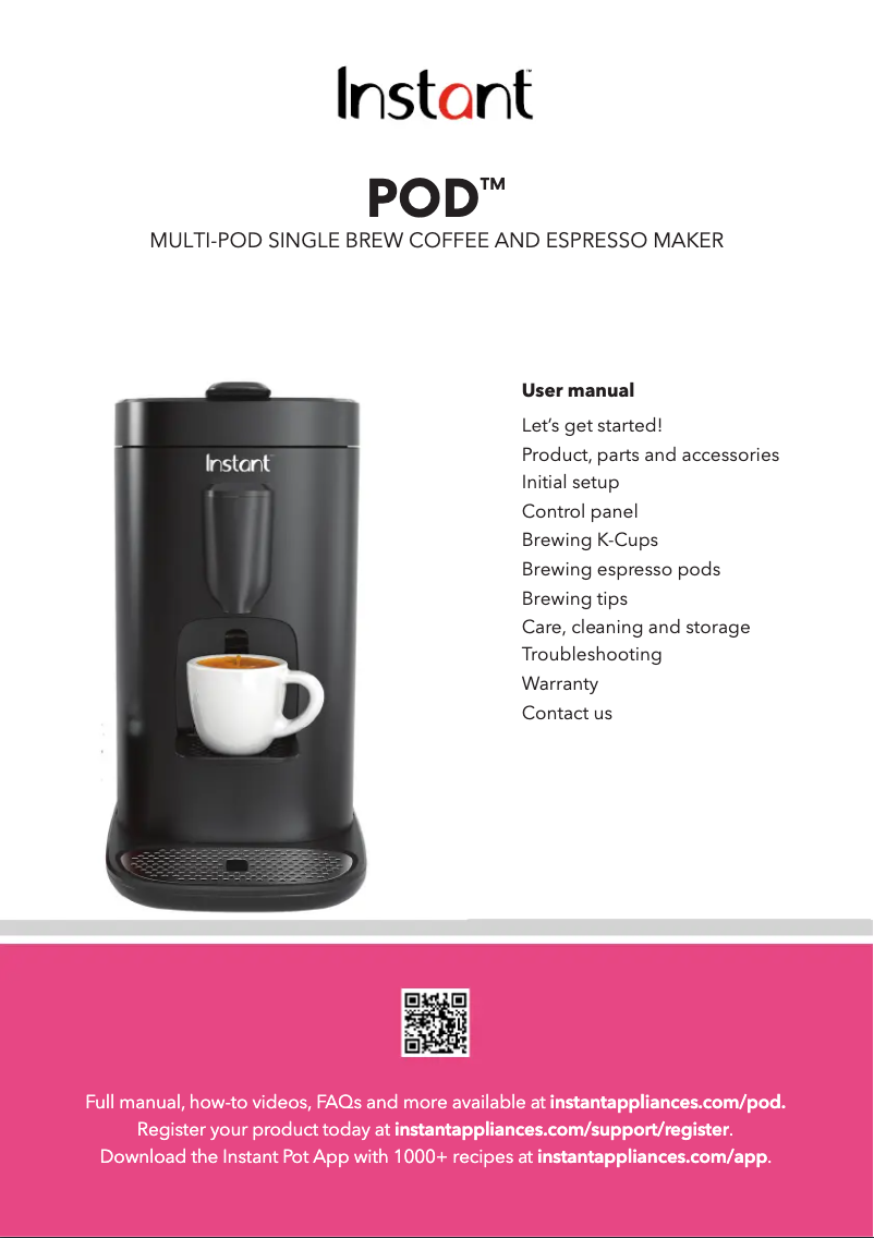 Image de la première page du manuel de l'appareil Dual Pod Plus