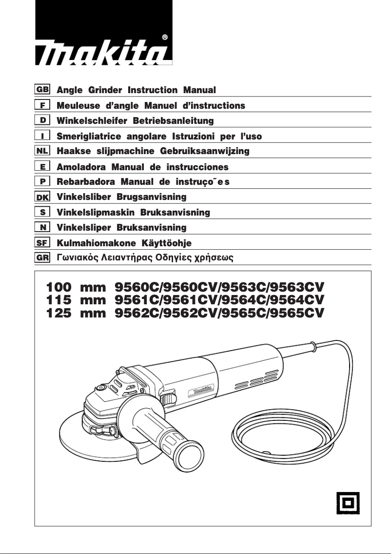 Page n°1 - Manuel utilisateur Makita 9560C