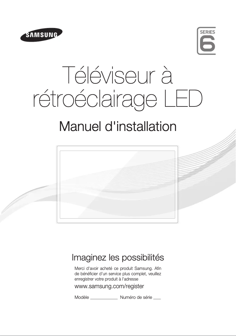 Page 1 de la notice Guide d'installation Samsung HG40EC690DB