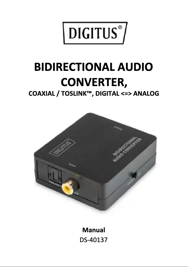 Page n°1 - Manuel utilisateur Digitus DS-40137