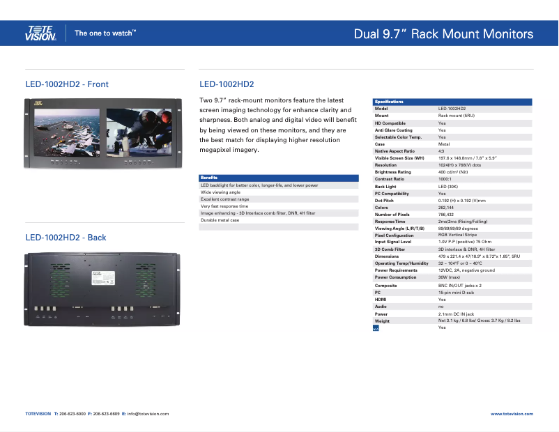 Image de la première page du manuel de l'appareil LED-1002HD2