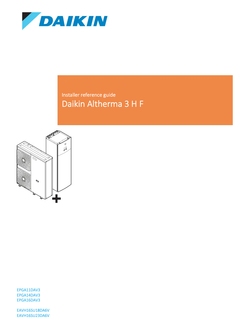Page 1 de la notice Guide d'installation Daikin EAVH16SU23DA6V