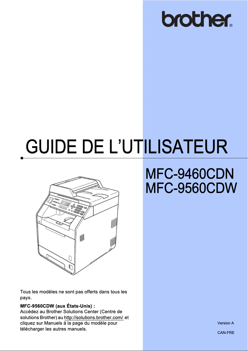Page 1 de la notice Manuel utilisateur Brother MFC-9560CDW
