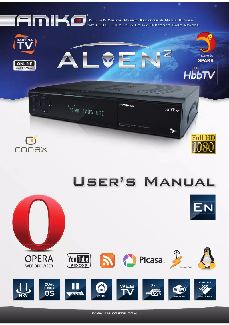 Page 1 de la notice Manuel utilisateur Amiko Alien 2