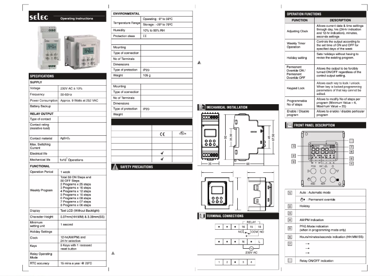 Página 1 del manual Manual de usuario Selec TS2M1-1-16A