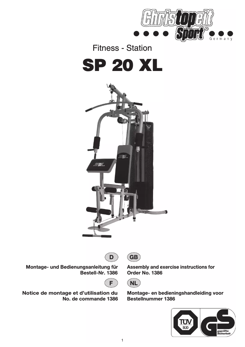 Page n°1 - Manuel utilisateur Christopeit SP 20 XL