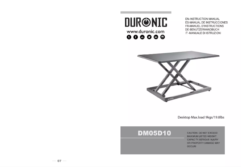 Page 1 de la notice Manuel utilisateur Duronic DM05D10