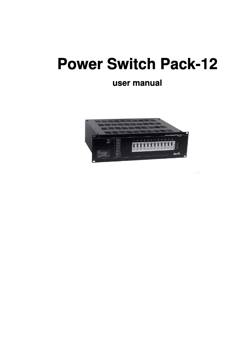 Page 1 de la notice Manuel utilisateur Martin Power Switch Pack-12