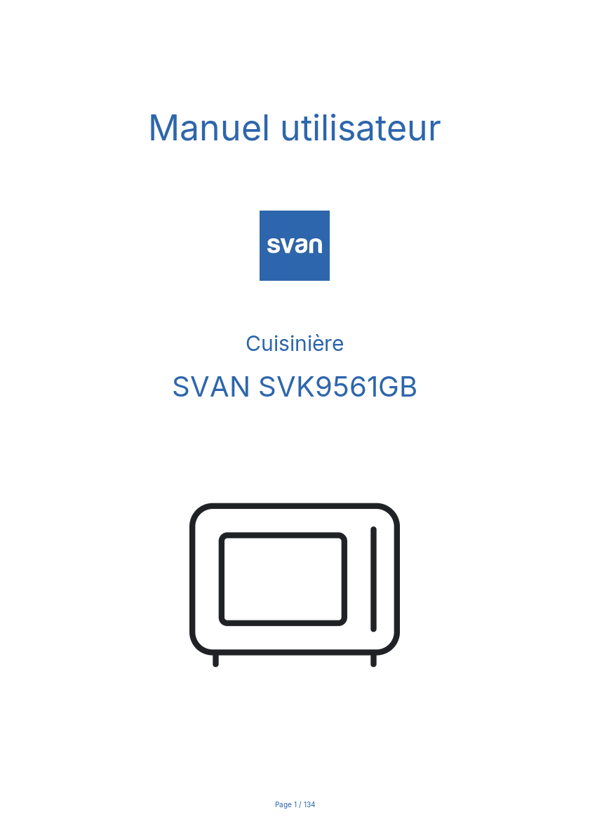 Page 1 de la notice Manuel utilisateur SVAN SVK9561GB