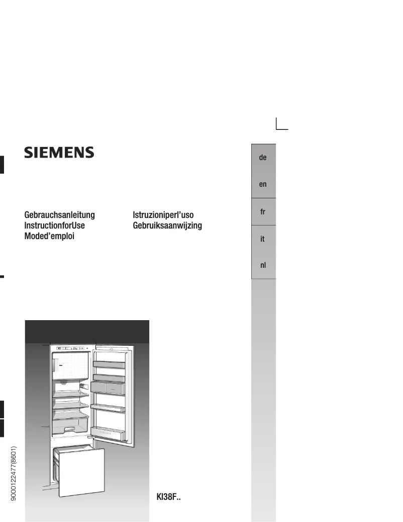 Page n°1 - Manuel utilisateur Siemens KI38FA40