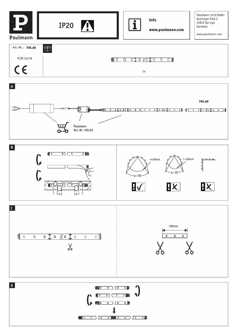 Page 1 de la notice Manuel utilisateur Paulmann 705.66