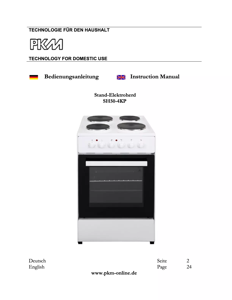 Page 1 de la notice Manuel utilisateur PKM EH4-50KP
