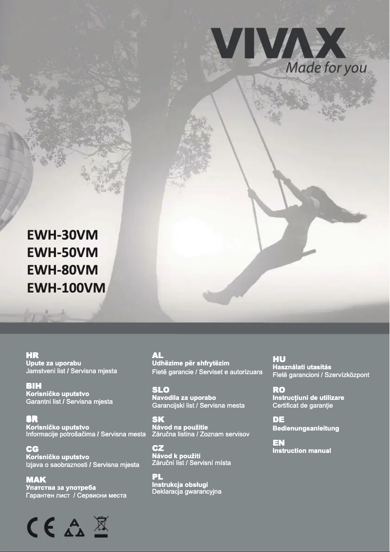 Page 1 de la notice Manuel utilisateur Vivax EWH-80VM