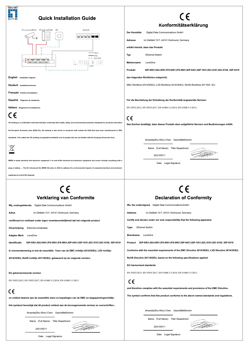 Page 1 de la notice Fiche technique LevelOne IGP-0501