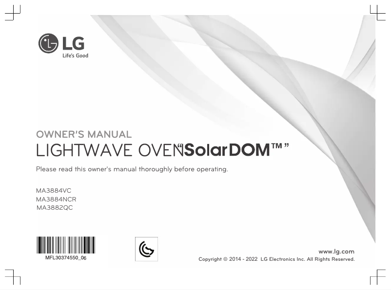 Page 1 de la notice Manuel utilisateur LG SolarDOM MA3882QC