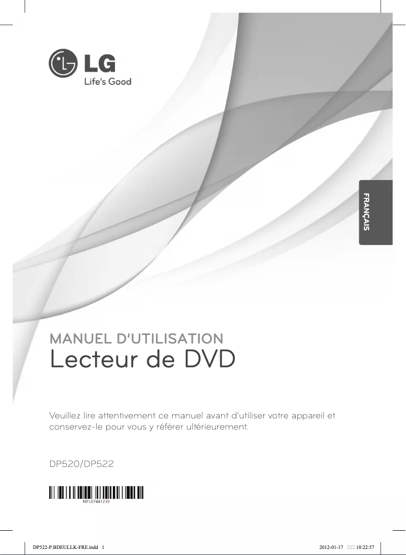 Page 1 de la notice Manuel utilisateur LG DP522