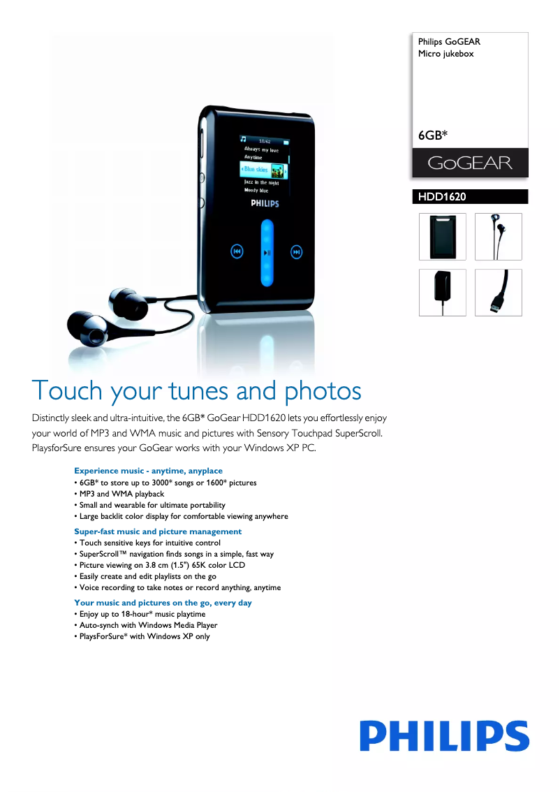 Page n°1 - Brochure Philips GoGear HDD1620