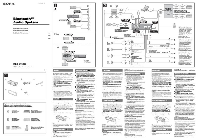 Image de la première page du manuel de l'appareil MEX-BT5000
