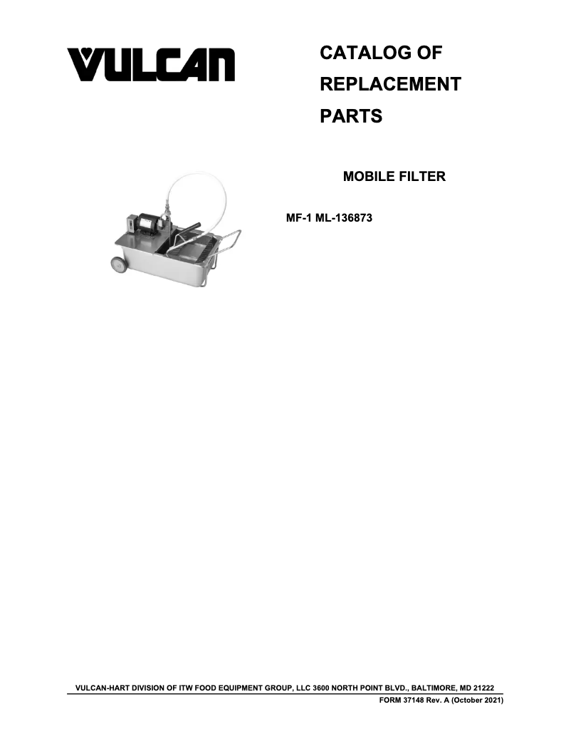 Page 1 de la notice Catalogue Vulcan MF-1