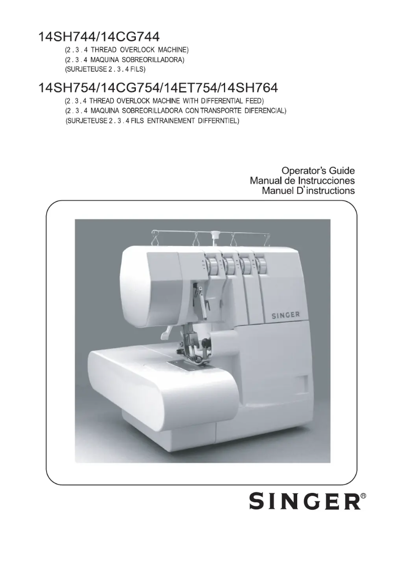 Page n°1 - Manuel utilisateur Singer 14SH764 Stylist Serger