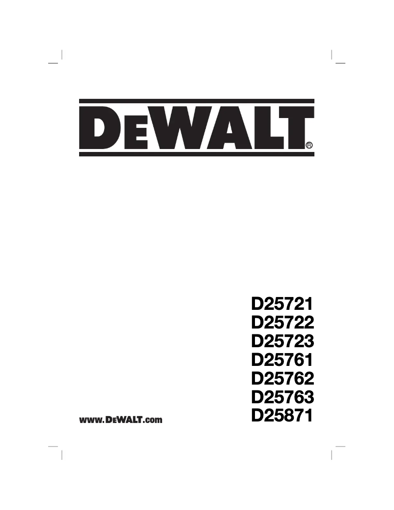 Page n°1 - Manuel utilisateur DeWalt D25723K
