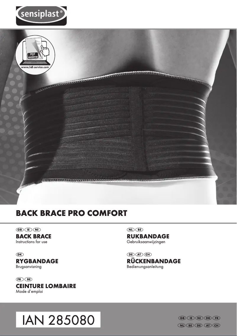 Page 1 de la notice Manuel utilisateur Sensiplast IAN 285080