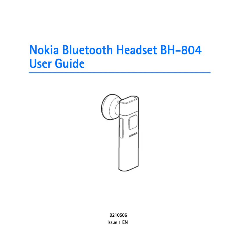 Image de la première page du manuel de l'appareil BH-804