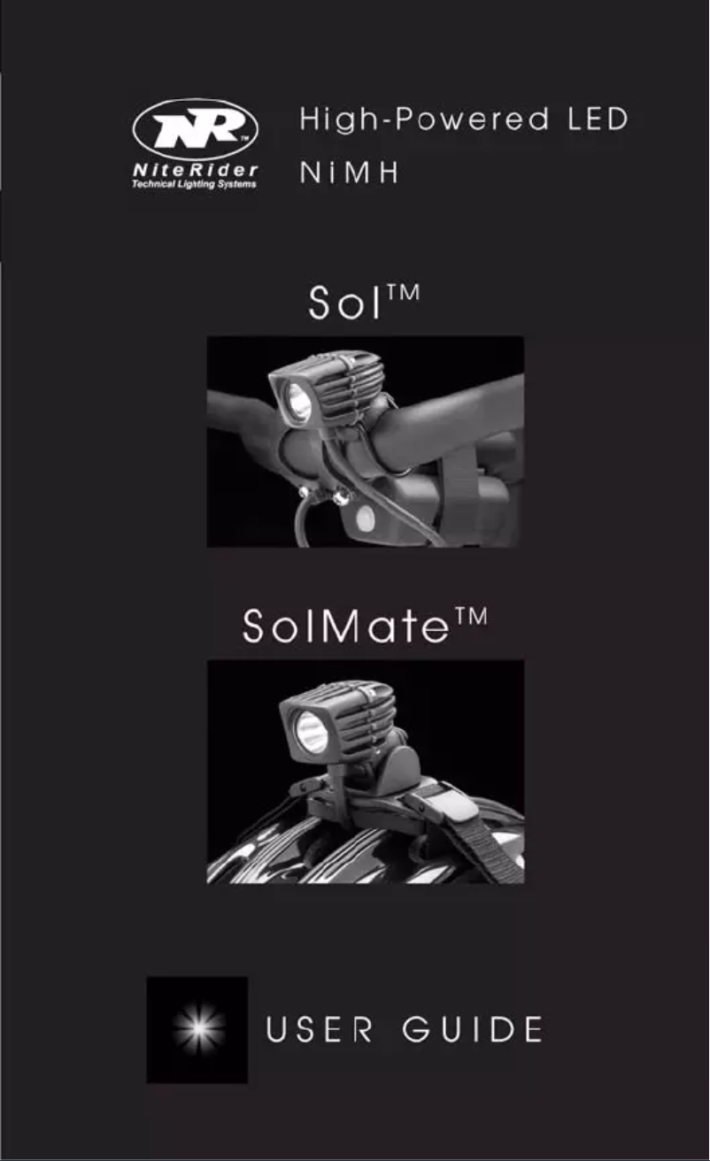 Page n°1 - Manuel utilisateur NiteRider SolMate