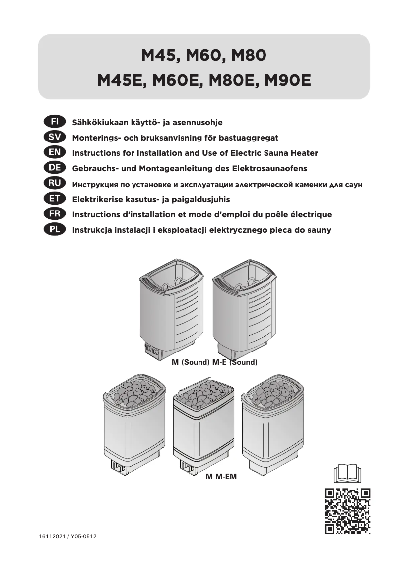 Page 1 de la notice Manuel utilisateur Harvia Sound M60E HMSE600400J