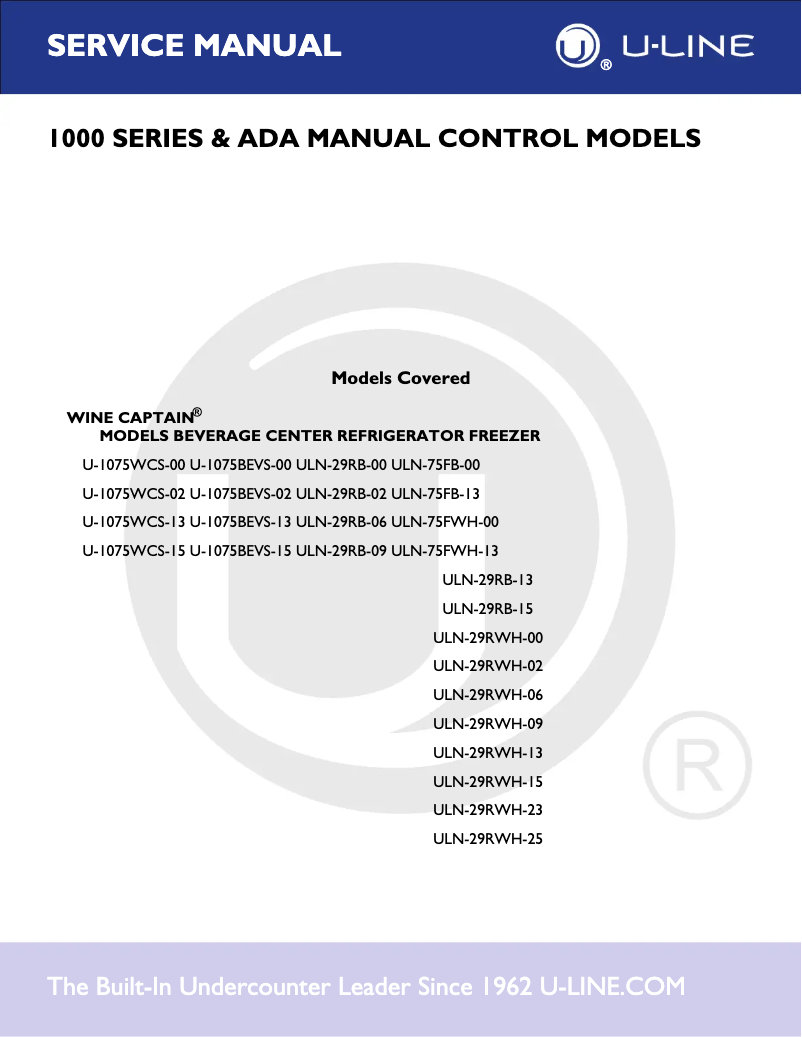 Page 1 de la notice Manuel utilisateur U-Line ULN-29RWH-15