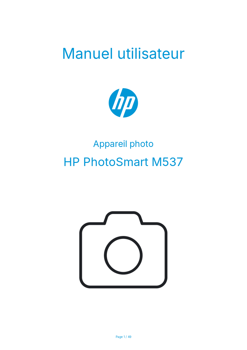 Image de la première page du manuel de l'appareil PhotoSmart M537