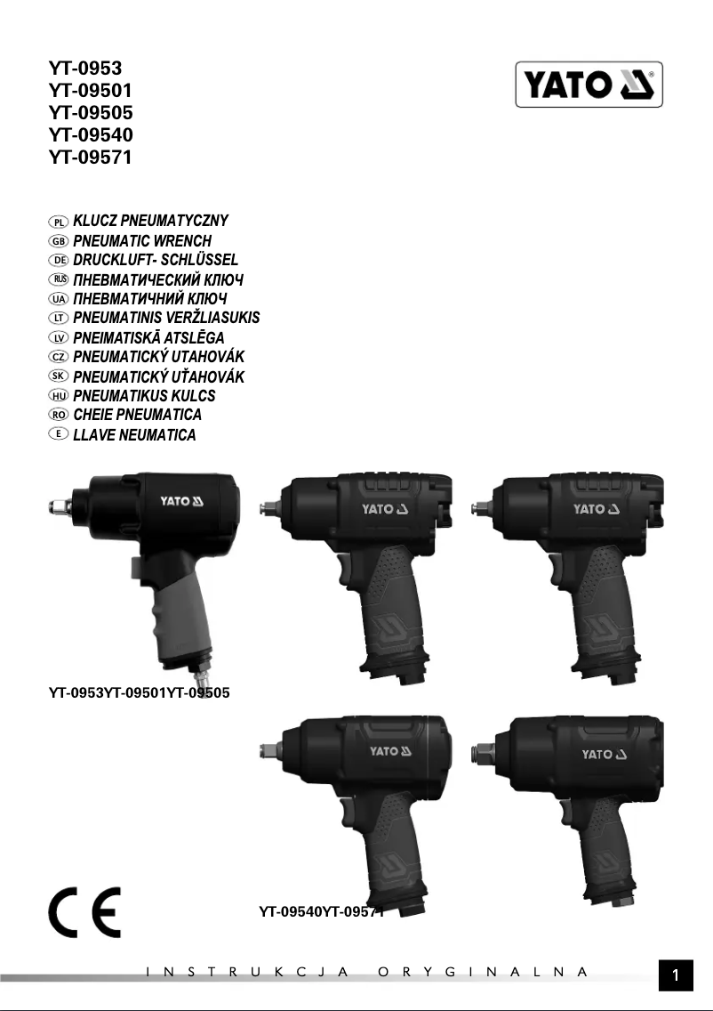 Page n°1 - Manuel utilisateur Yato YT-09571