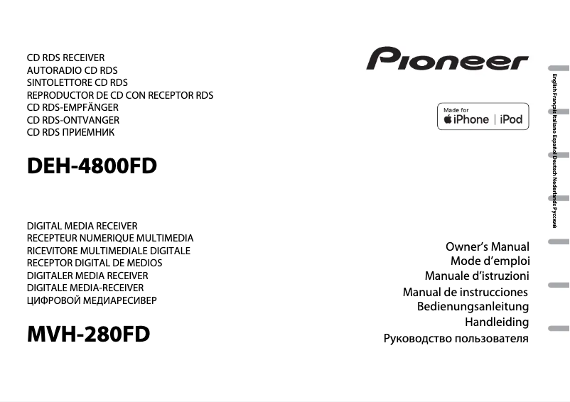 Page n°1 - Manuel utilisateur Pioneer MVH-280FD
