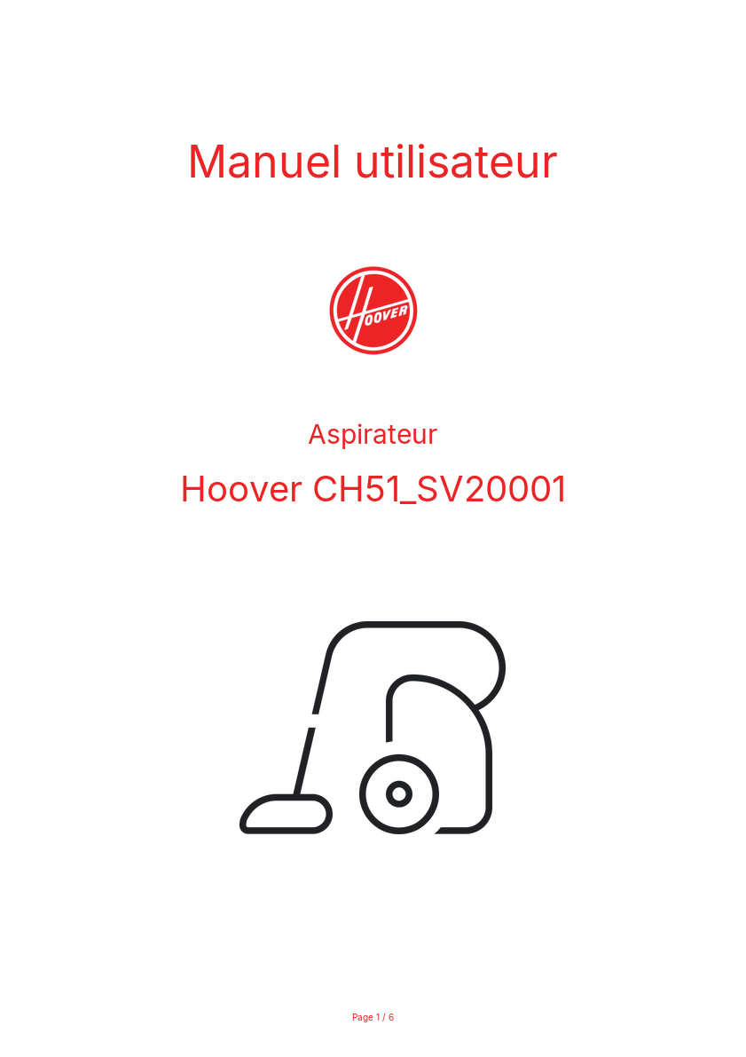Image de la première page du manuel de l'appareil CH51_SV20001