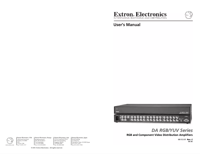 Página 1 del manual Manual de usuario Extron DA6 RGBHV