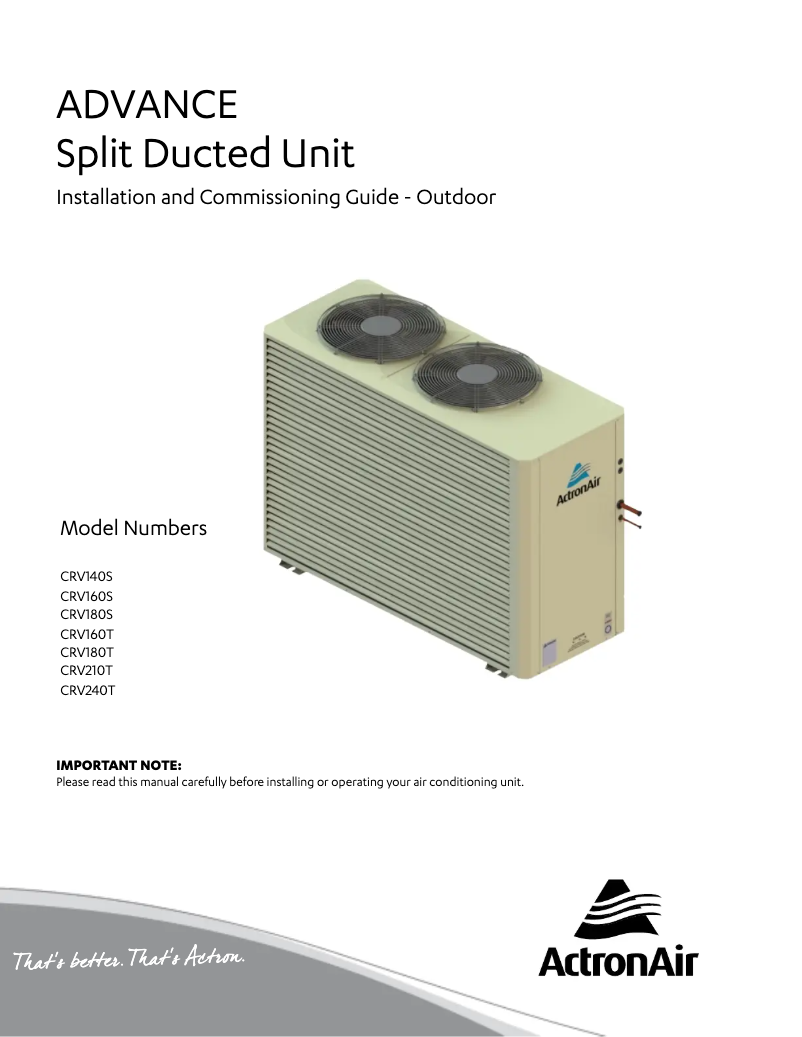 Image de la première page du manuel de l'appareil CRV240T