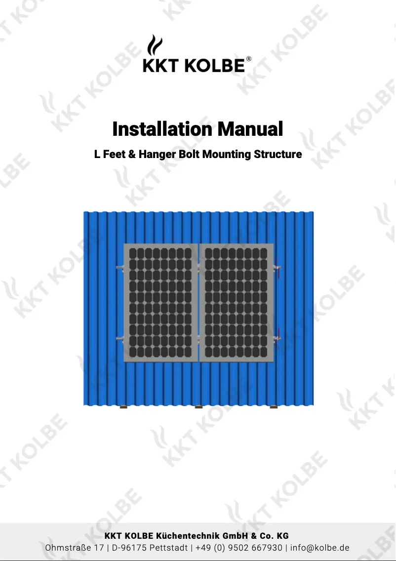 Page 1 de la notice Guide d'installation KKT Kolbe MDB01
