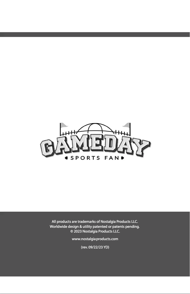 Page 1 de la notice Manuel utilisateur GameDay GDDSC125RDSL